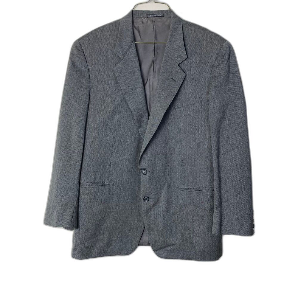 CORNELIANI Vogue Men's Suit Jacket Blazer Gray Basketweave 52 8 R UK‎ Chest 44"